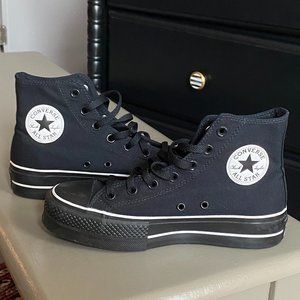 Custom Chuck Taylor All Star Lift Platform By You (black with white striping)
